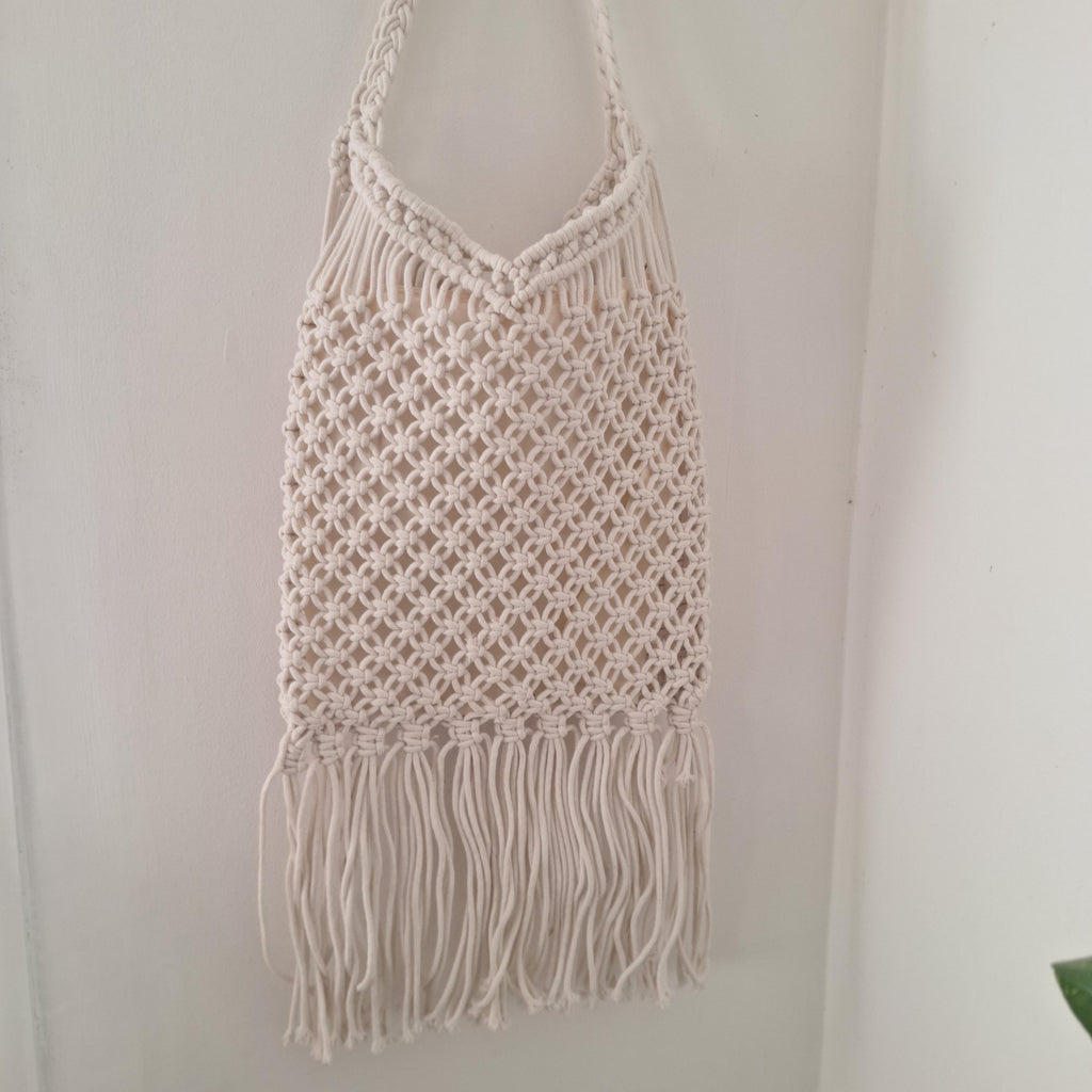 Bolso de Macramé con Flecos Boho