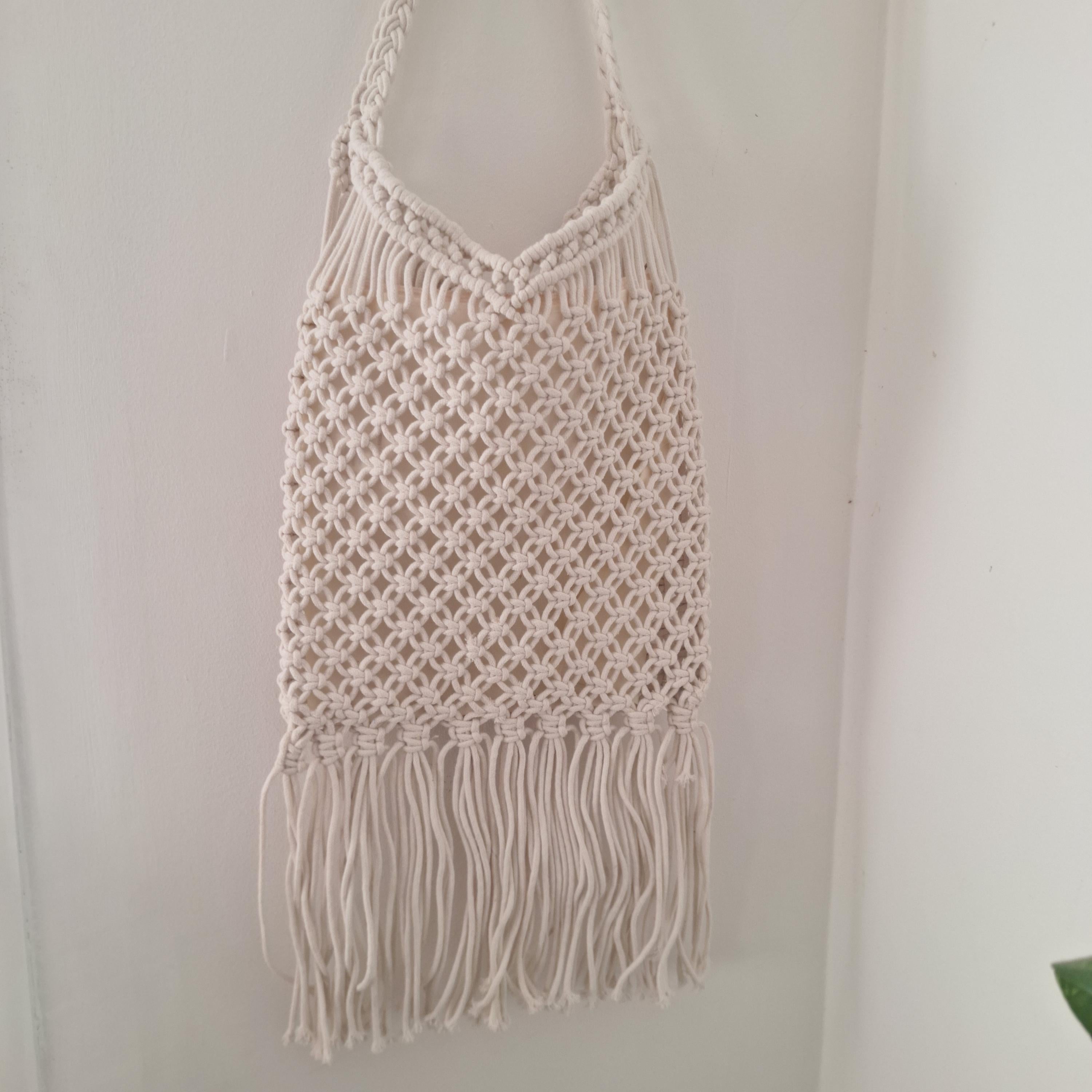 Bolso de Macramé con Flecos Boho