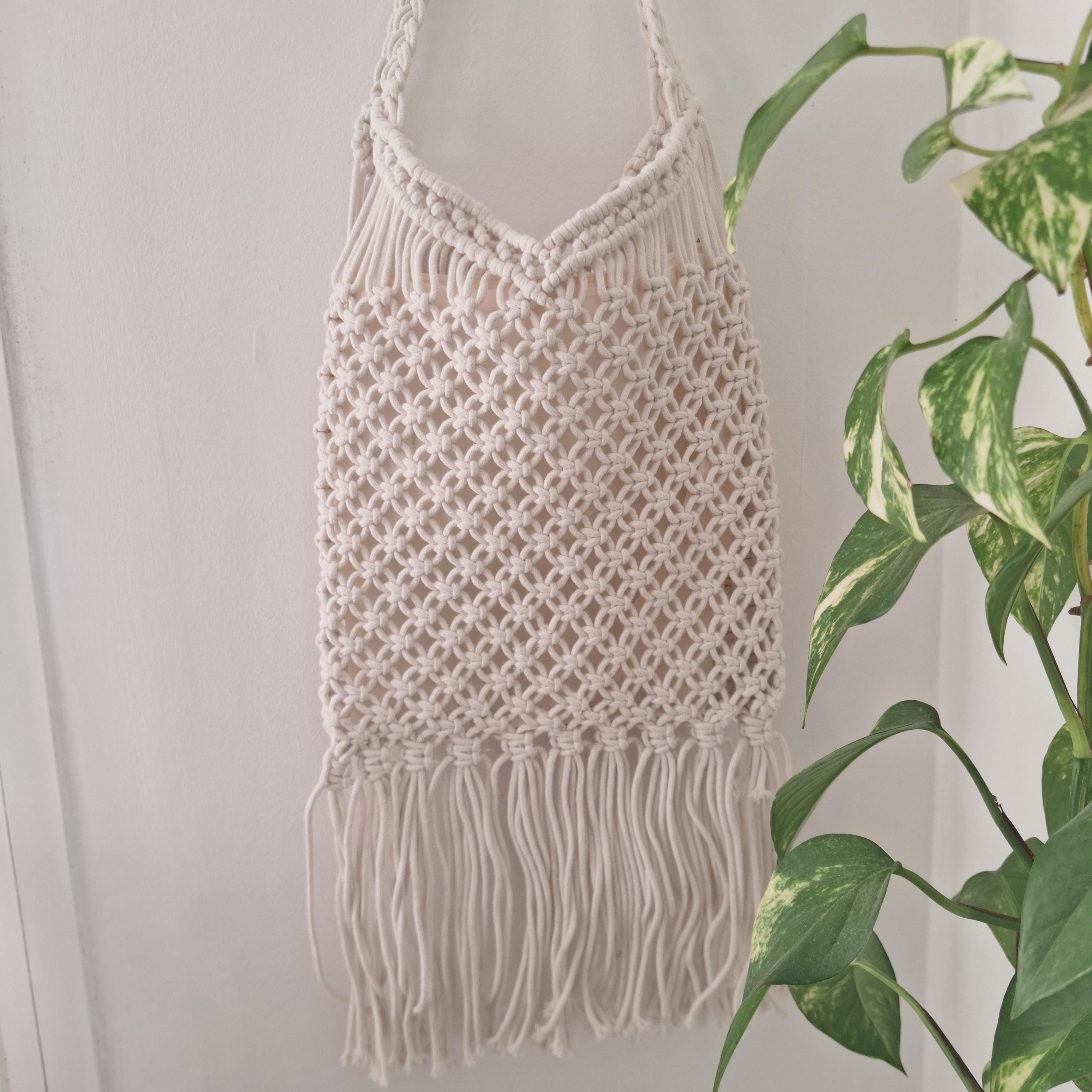 Bolso de Macramé con Flecos Boho
