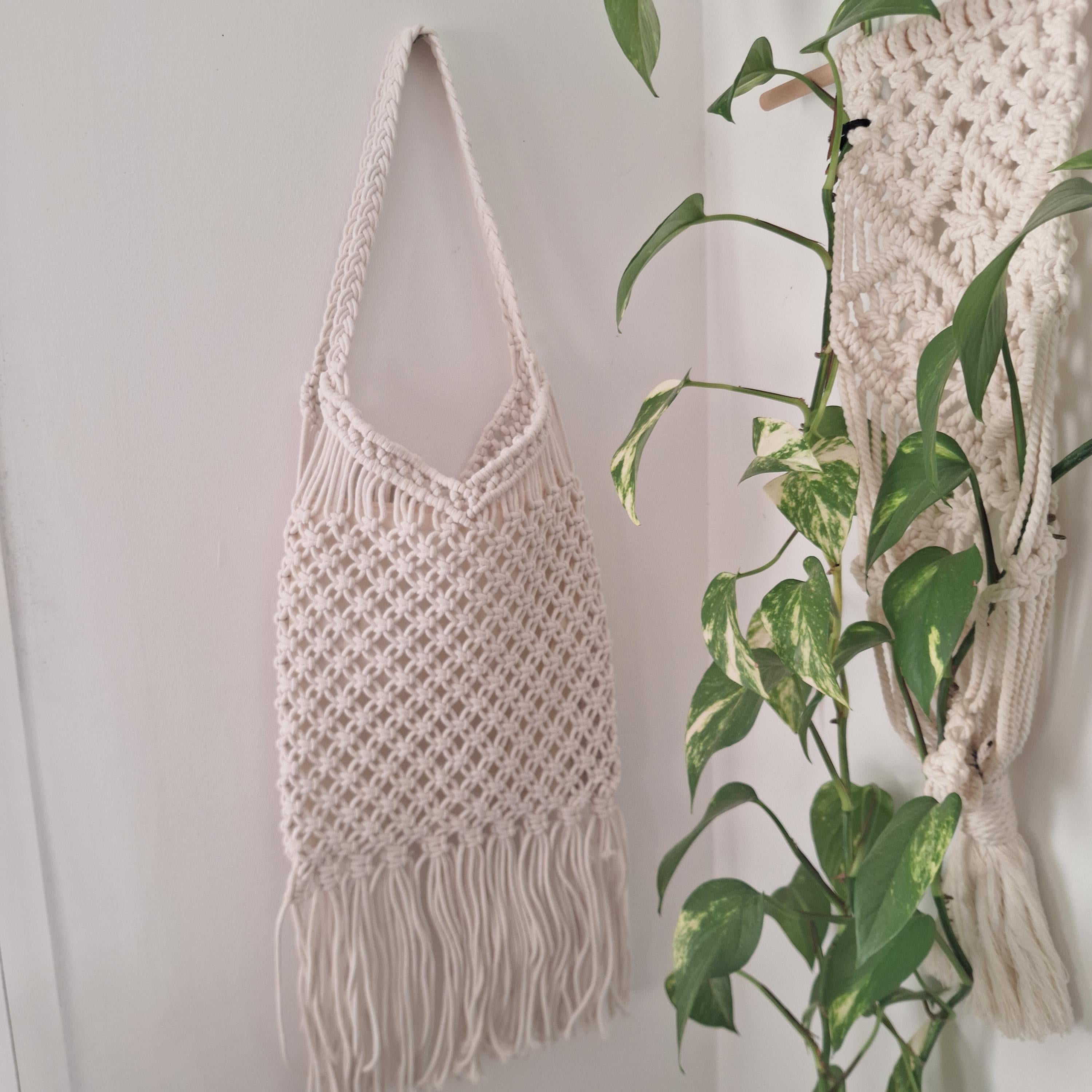 Bolso de Macramé con Flecos Boho