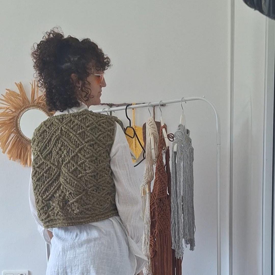 Chaleco Boho Vintage de Macramé