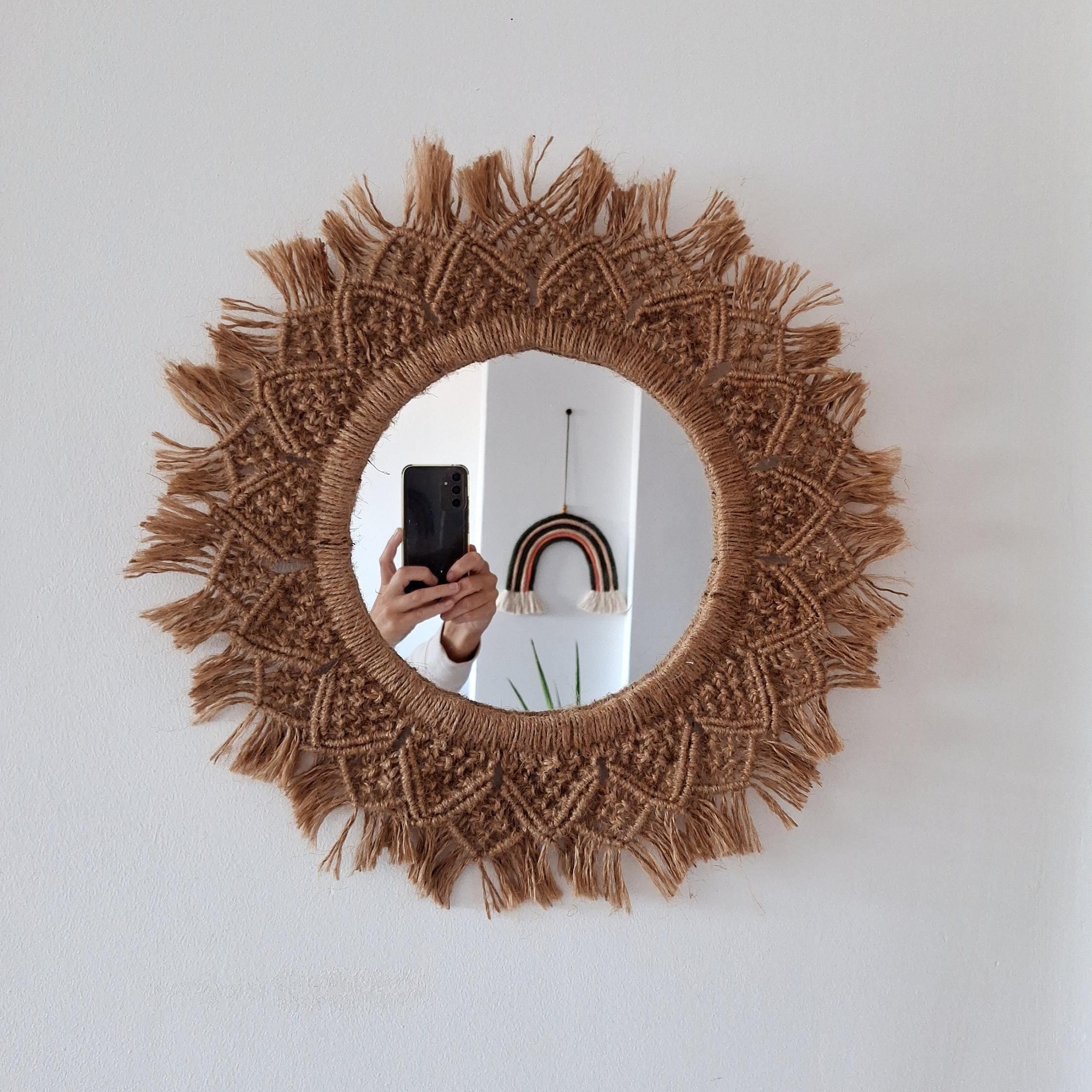 Espejo de Esparto y Macramé