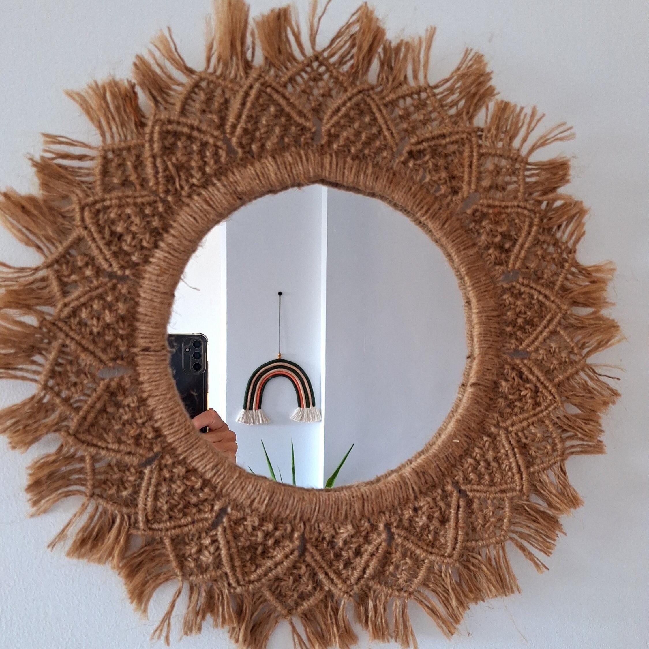 Espejo de Esparto y Macramé