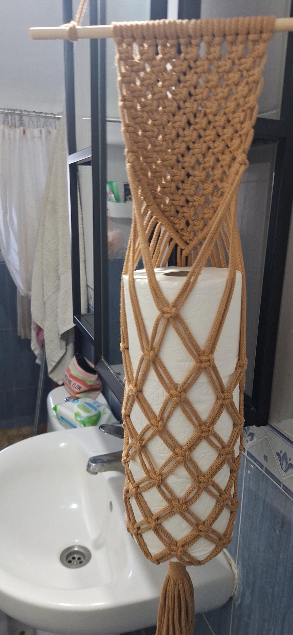 Portarrollos de Macramé para Cocina o Baño