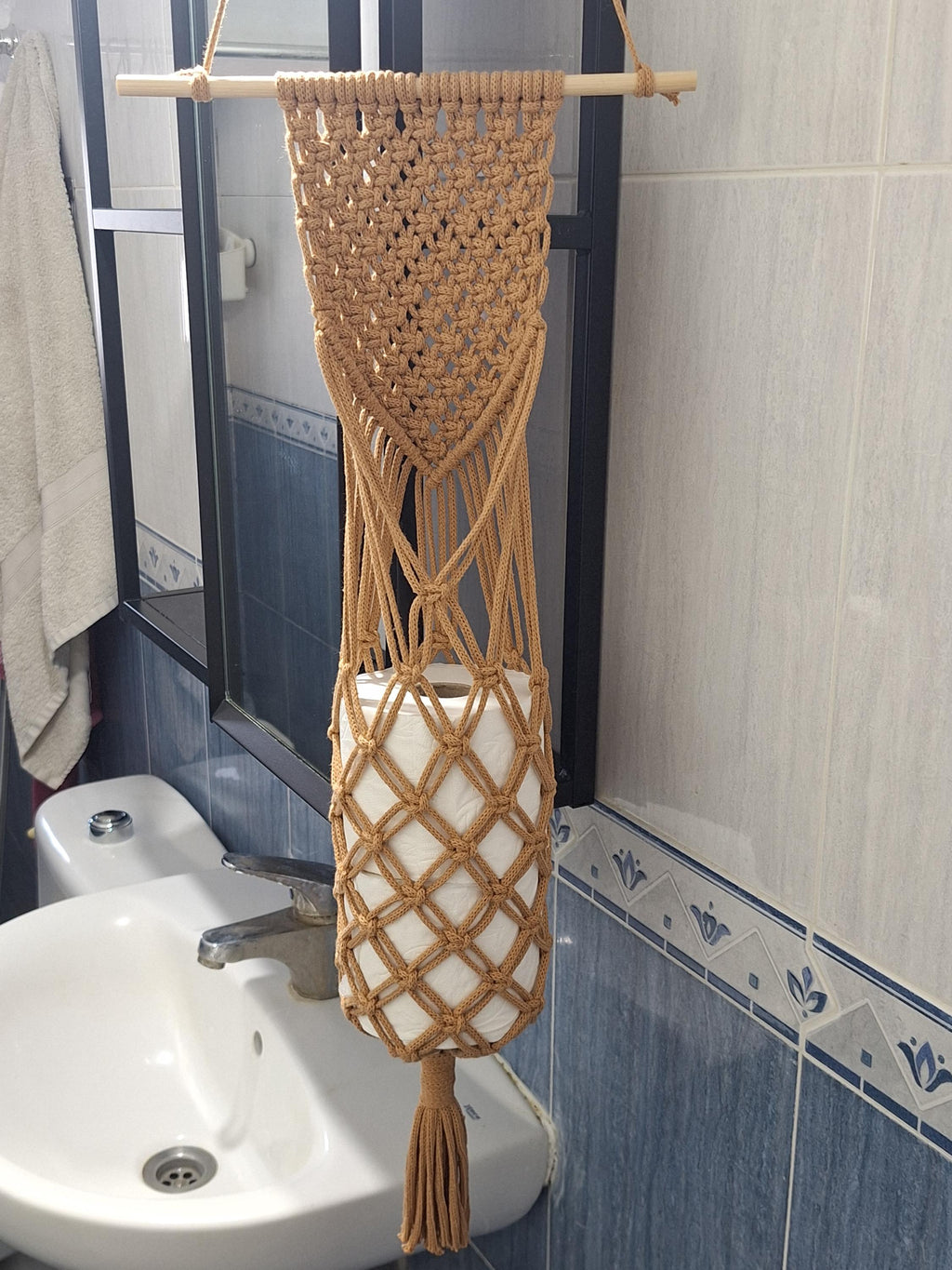 Portarrollos de Macramé para Cocina o Baño