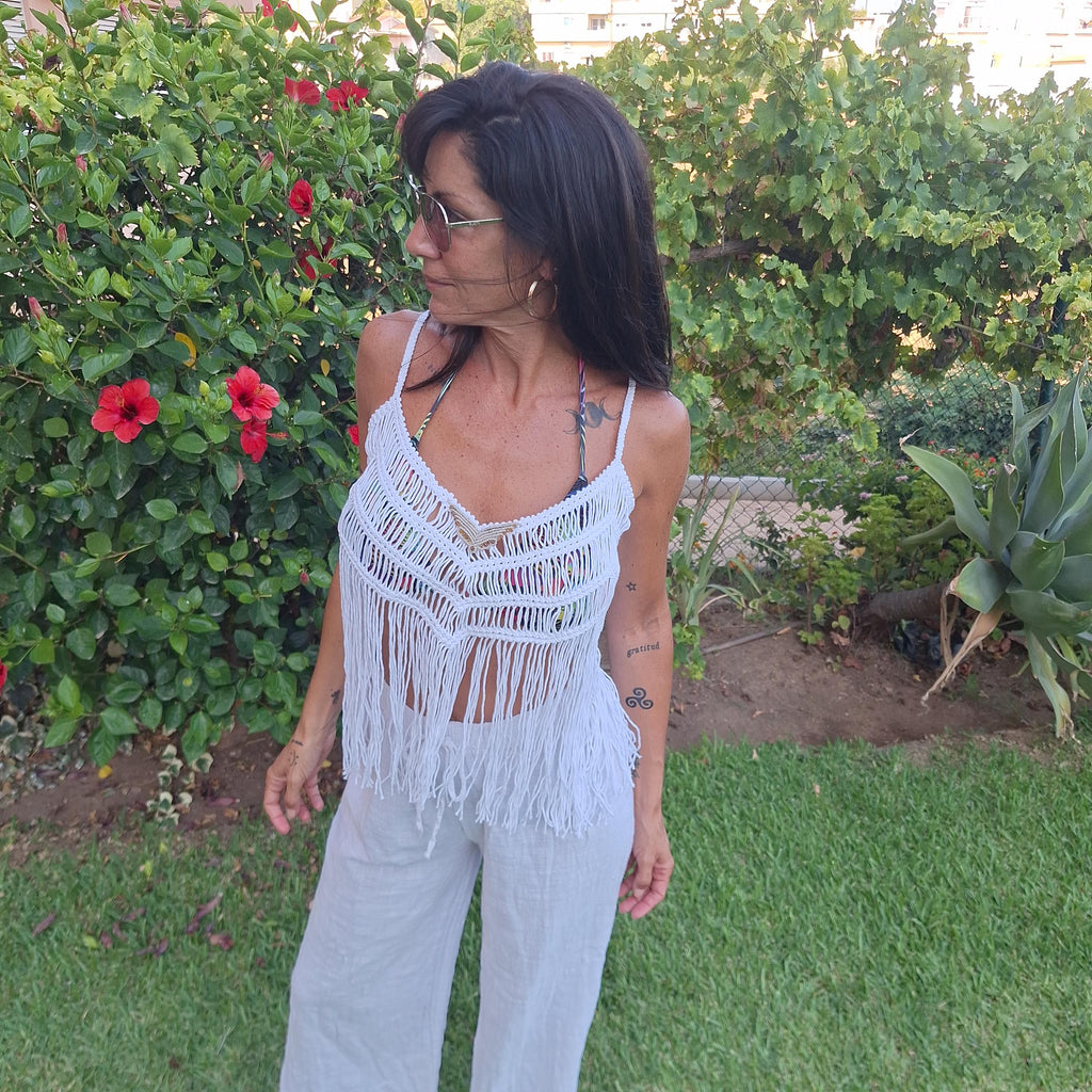 Top Boho de Macramé con Flecos