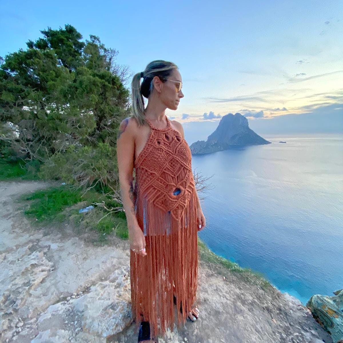 Vestido Boho de Macramé Artesanal