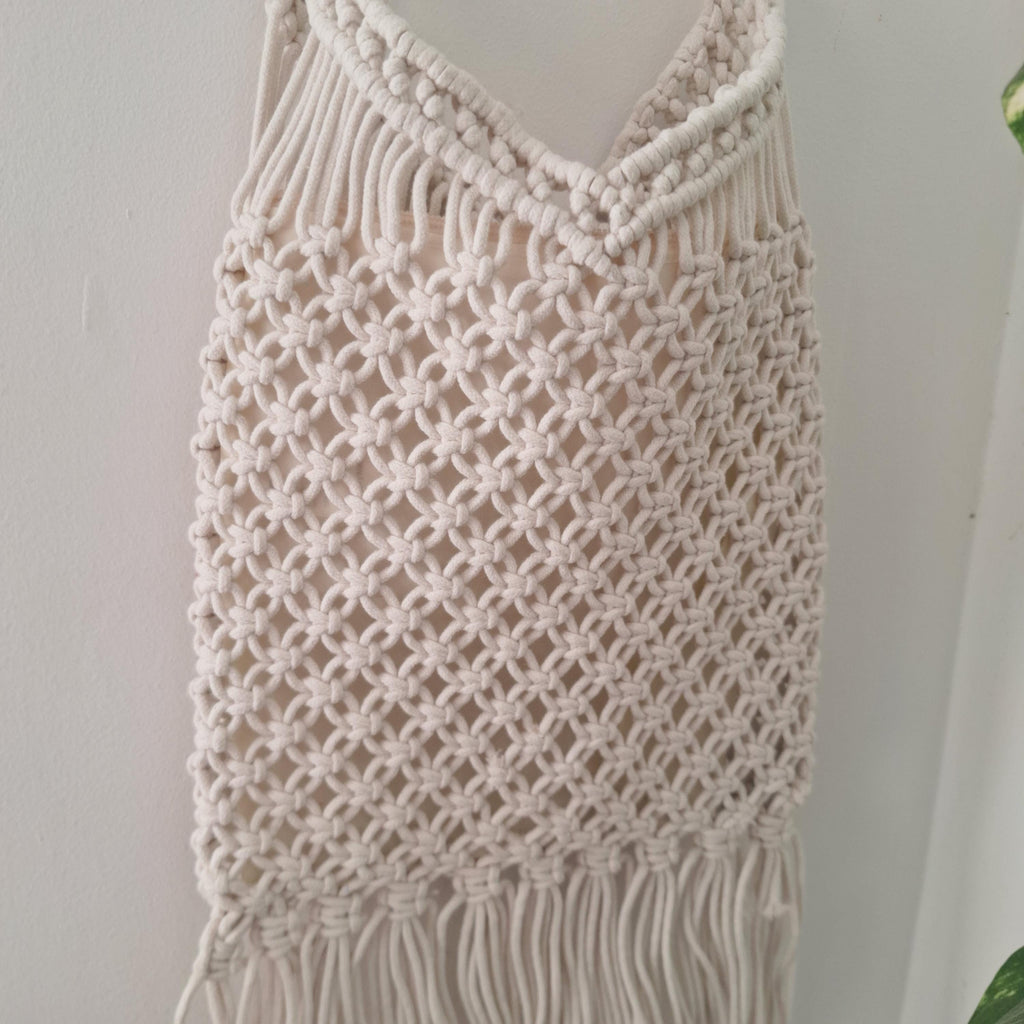 Bolso de Macramé con Flecos Boho