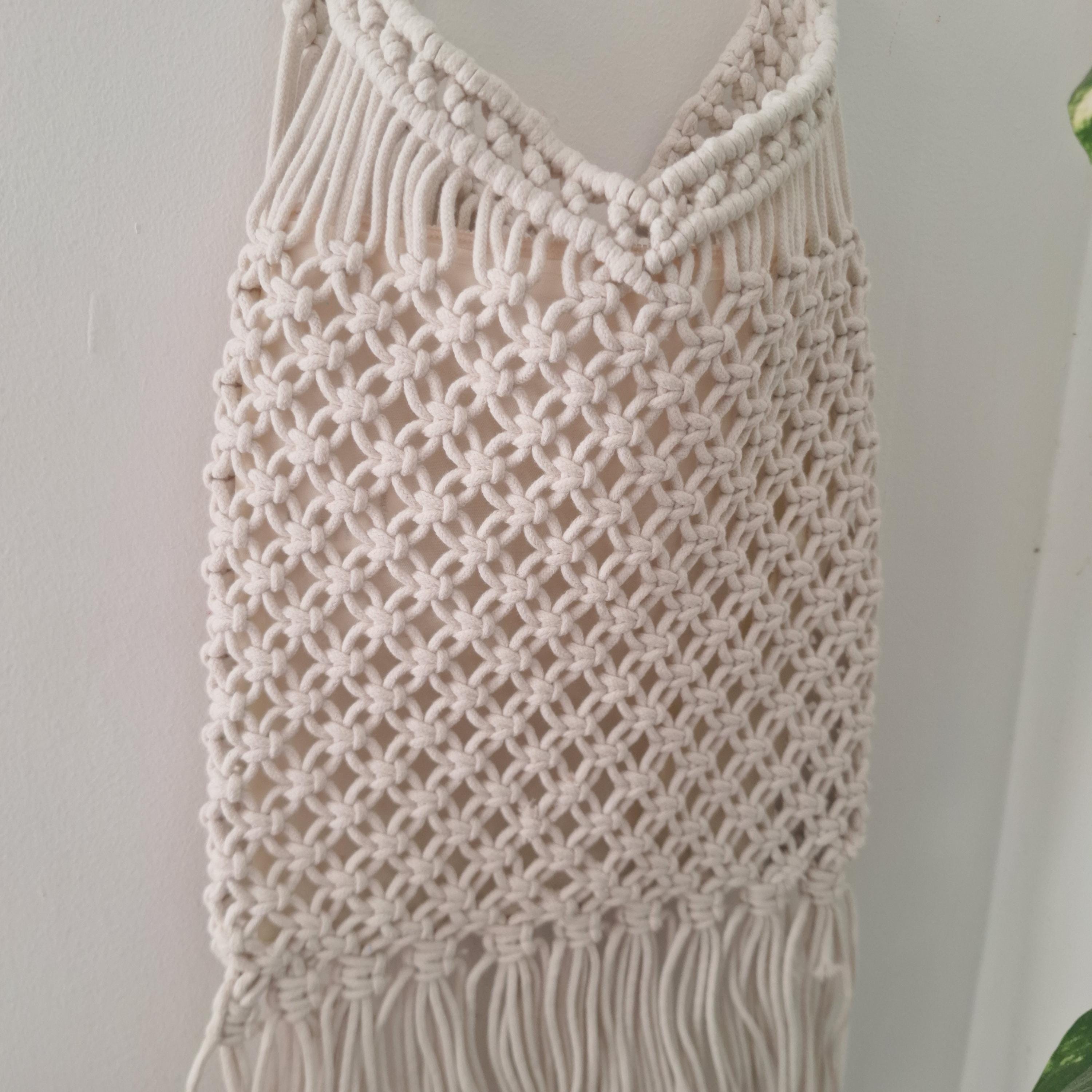 Bolso de Macramé con Flecos Boho