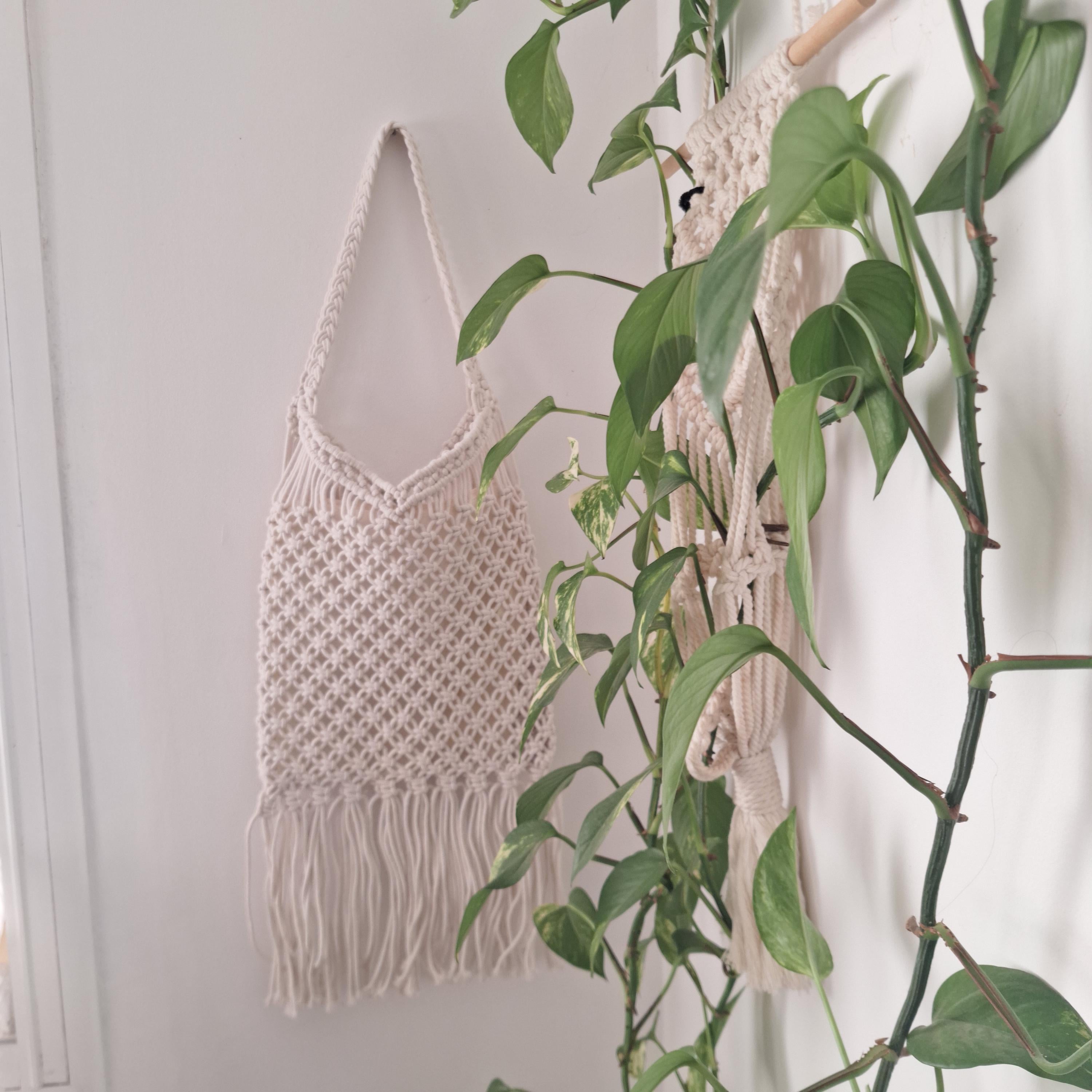 Bolso de Macramé con Flecos Boho
