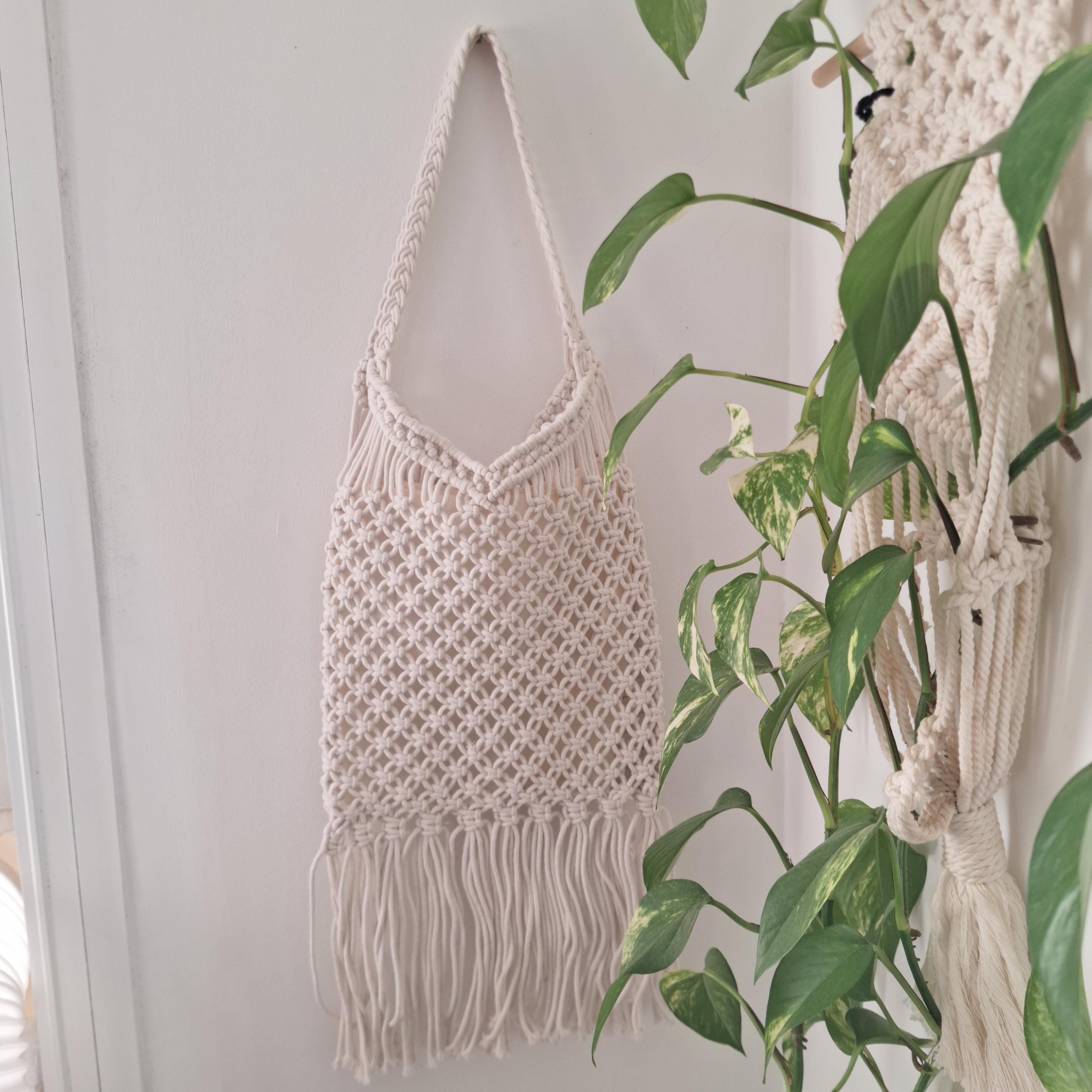 Bolso de Macramé con Flecos Boho