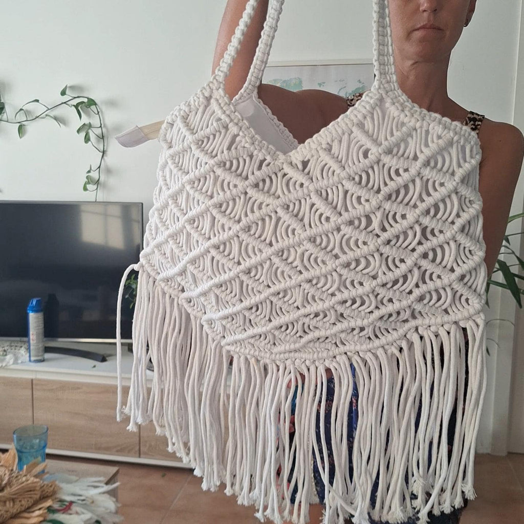 Bolso XL de Macramé con Flecos