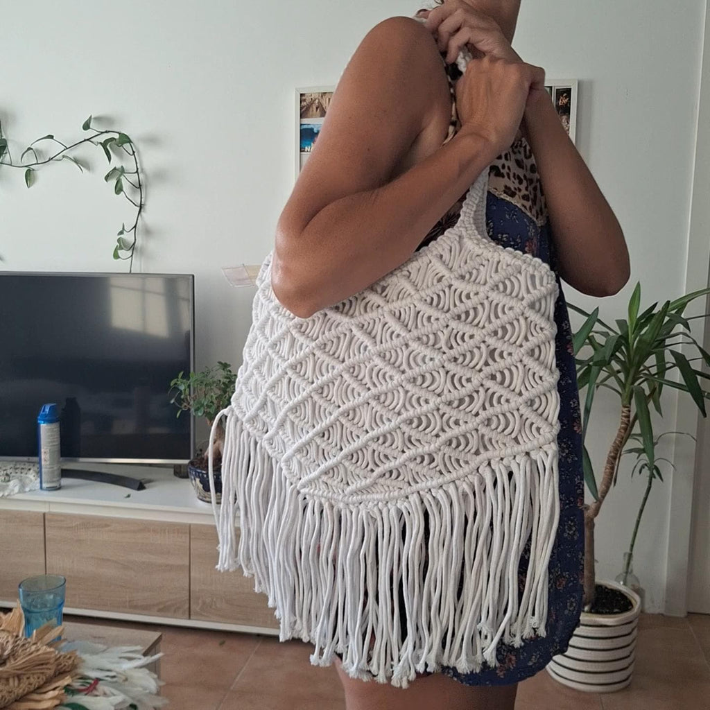 Bolso XL de Macramé con Flecos