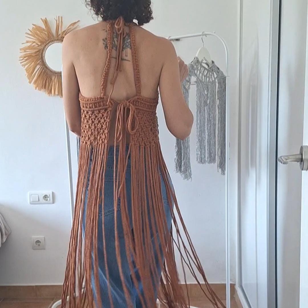 Vestido Boho de Macramé Artesanal